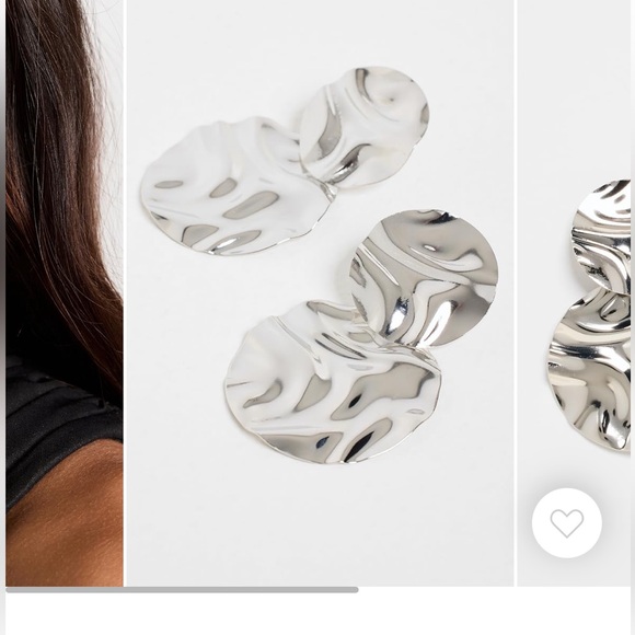 Adina Eden -Chunky Fluid double Disc *Shopbop* Silver Earrings - Picture 4 of 7